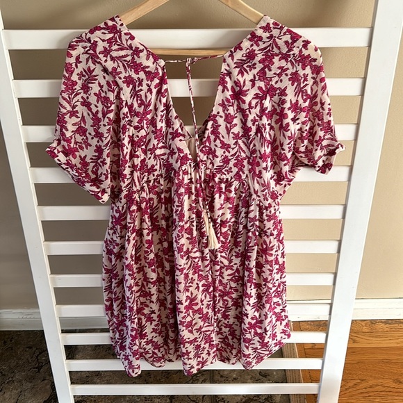 Free People FloralBaby Doll Mini Flowy Tunic Dress Size XSmall - Picture 5 of 13